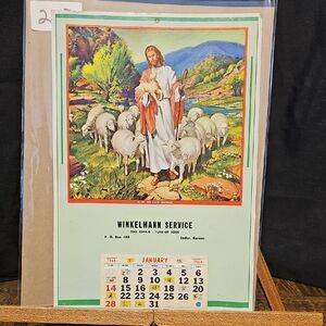 Vintage Religious Calendar with Pastoral Scene 1968